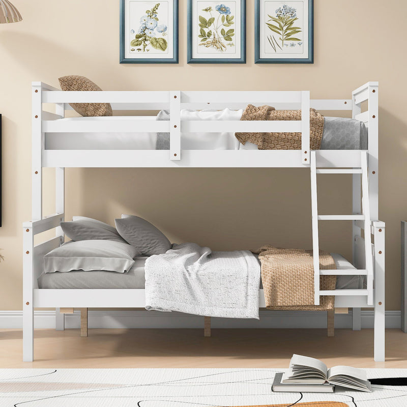 Bunk Bed With Ladder And Safety Guardrail