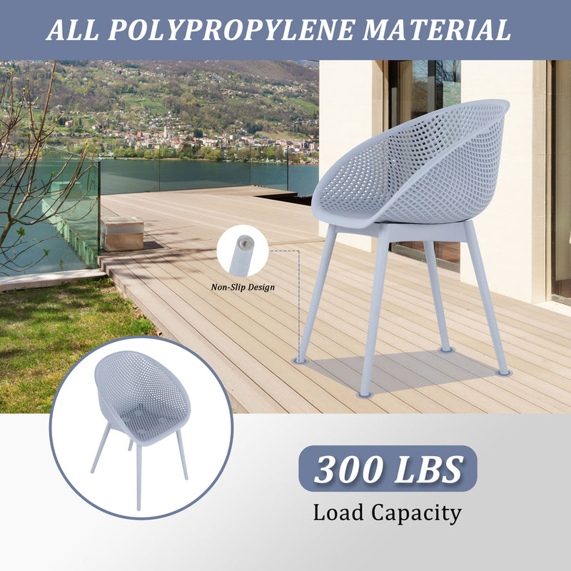 4 Pack Lounge Chair Set With Long Table
