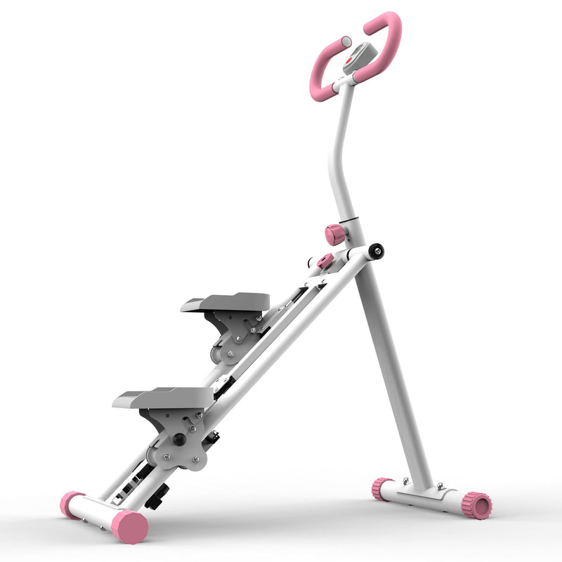 Stair Stepper With Resistance Home Upgrade Vertical Climber Workout Machine For Full Body Exercise - Pink