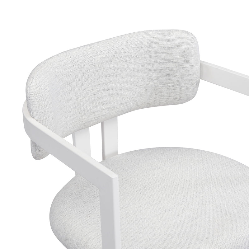 Upholstered Dining Armchairs (Set of 2) - Beige / White