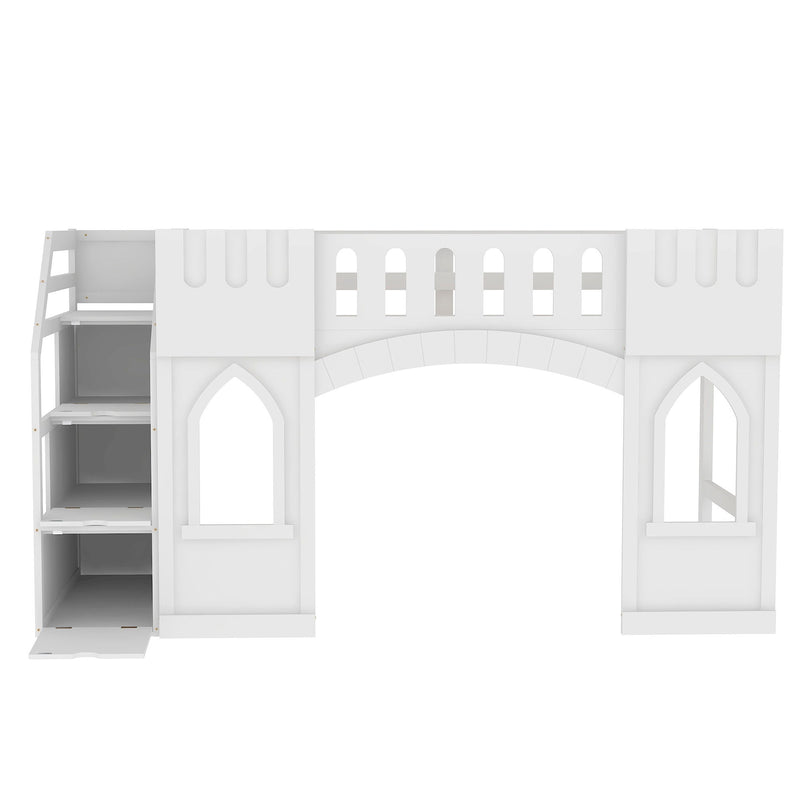Loft Bed With Storage Staircase And Windows