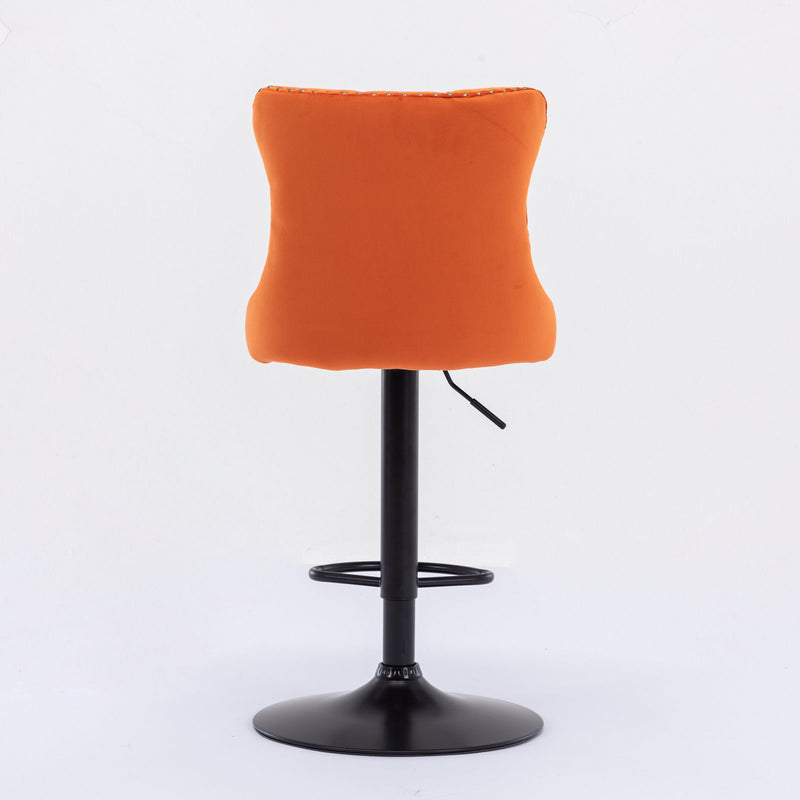Swivel Barstools Adjusatble Seat Height, Modern Upholstered Bar Stools With Backs Comfortable Tufted For Home Pub And Kitchen Island (Set of 2)