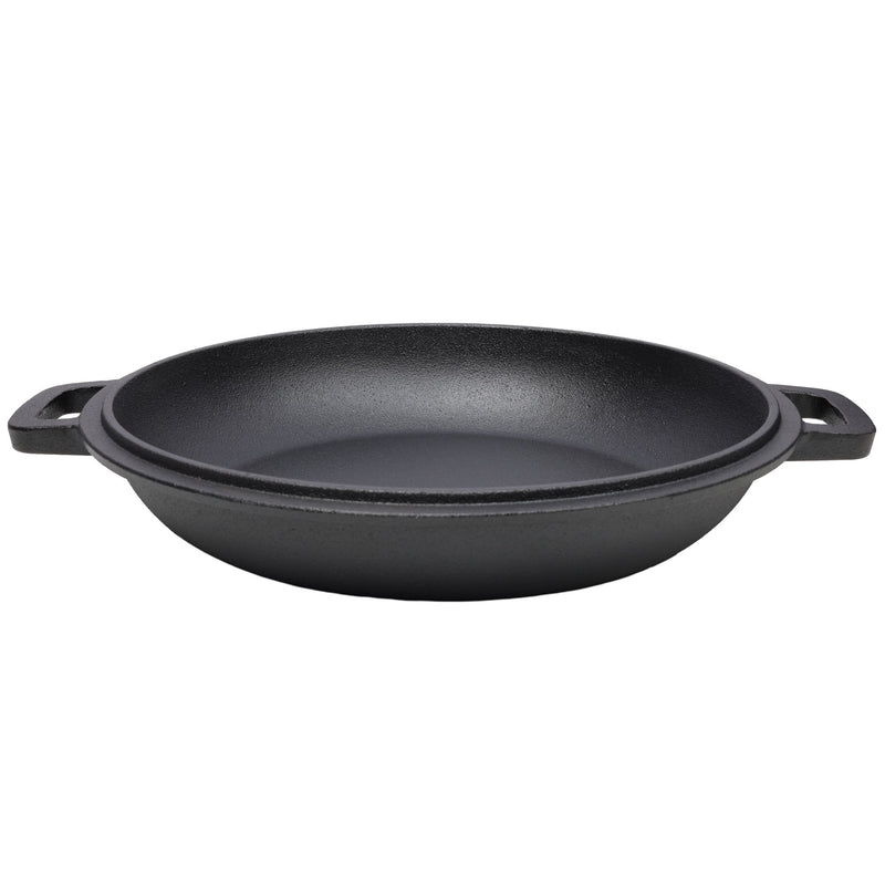 Pre-Seasoned Cast Dutch Oven 2 In 1 With Dual Handles And Covers, 5 Quart - Black