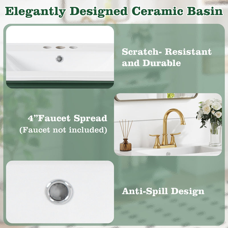 Modern Bathroom Vanity With Tip-Out Drawer And Soft-Close Hinges