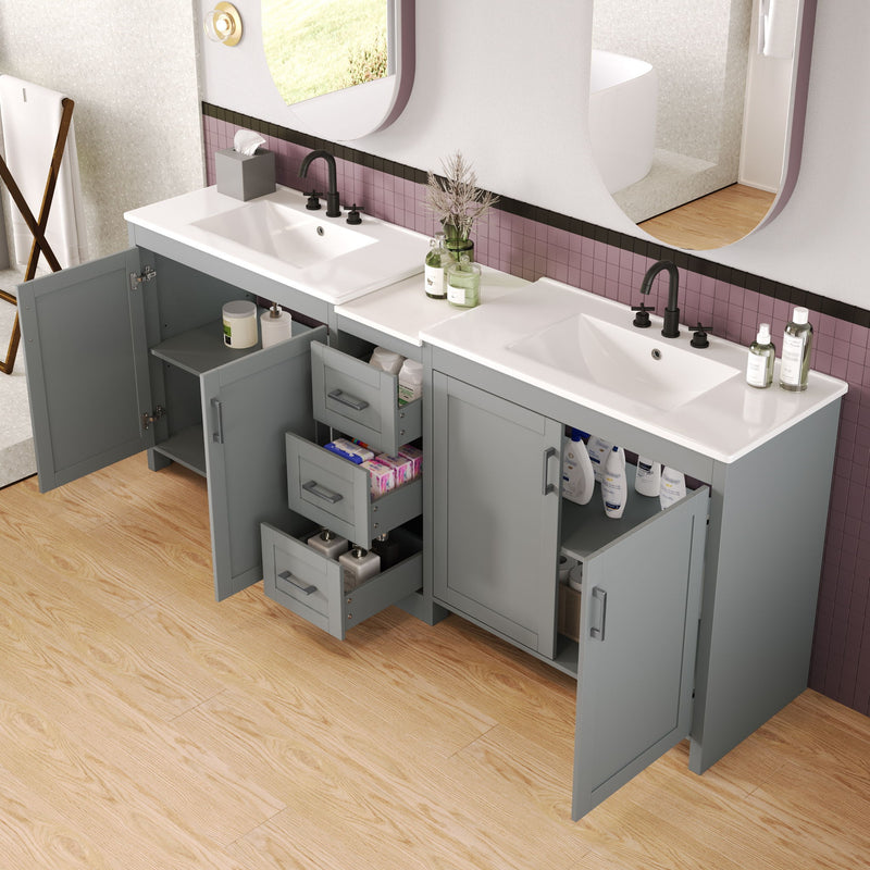 Double Sink Bathroom Vanity With Quartz Countertop