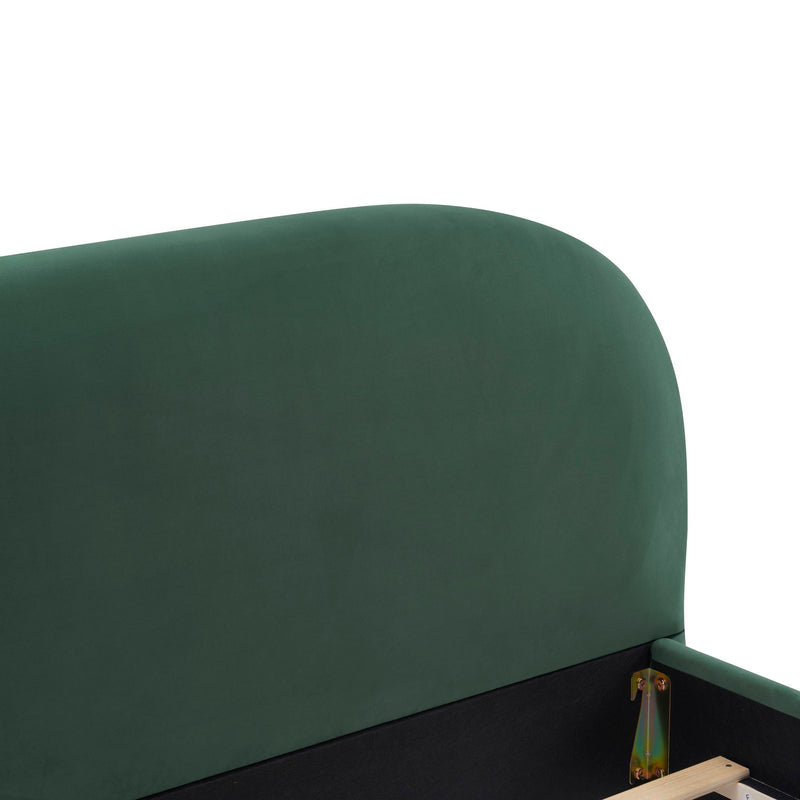 Upholstered Simple Modern Bedroom Bed With Curved Headboard