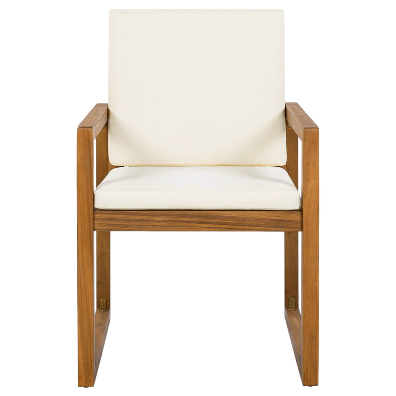 5 Piece Outdoor Patio Dining Set With 4 Armchairs And Table - Beige