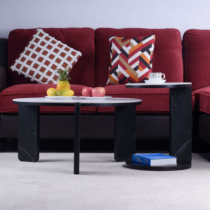 Round Coffee & End Table Set