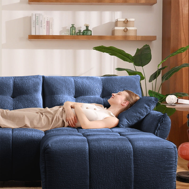 Modern Sofa & Pillows, Textured Cover, High Rebound Cushions