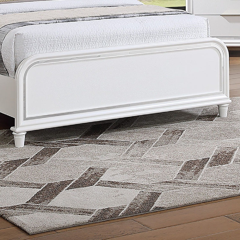 Bed With LED Lights Panel Headboard And Footboard Frame