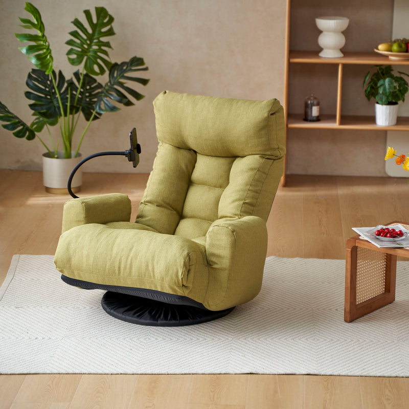 Adjustable Swivel Lounge Chair With 360 Degree Rotating Seat And Headrest Support