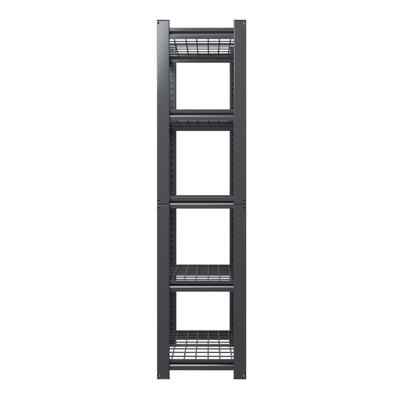 Heavy Duty 5 Tier Adjustable Metal Mesh Storage Rack With 2000 Lbs Capacity - Brushed Nickel