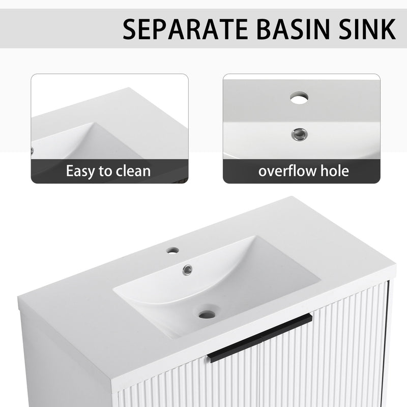Contemporary Wall Mounted Bathroom Vanity With Resin Double Sink