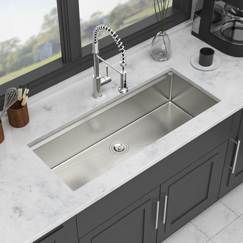 Undermount Workstation Kitchen Sink Stainless Steel Single Bowl