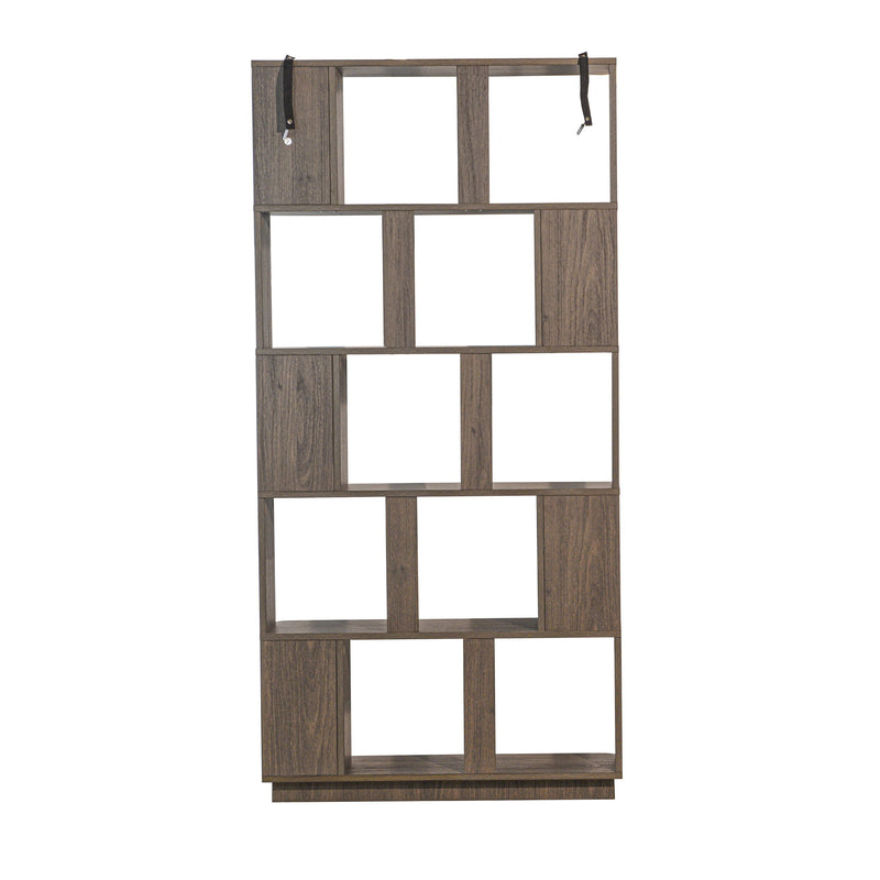 5 Tier Open Bookshelf, Free Combination Storage Shelving For Living Room - Dark Brown