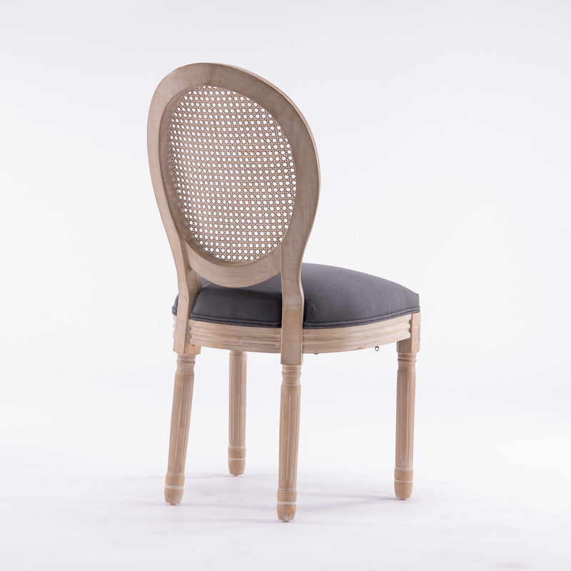 Dining Chairs, Upholstered With Round Back (Set of 2) - Gray