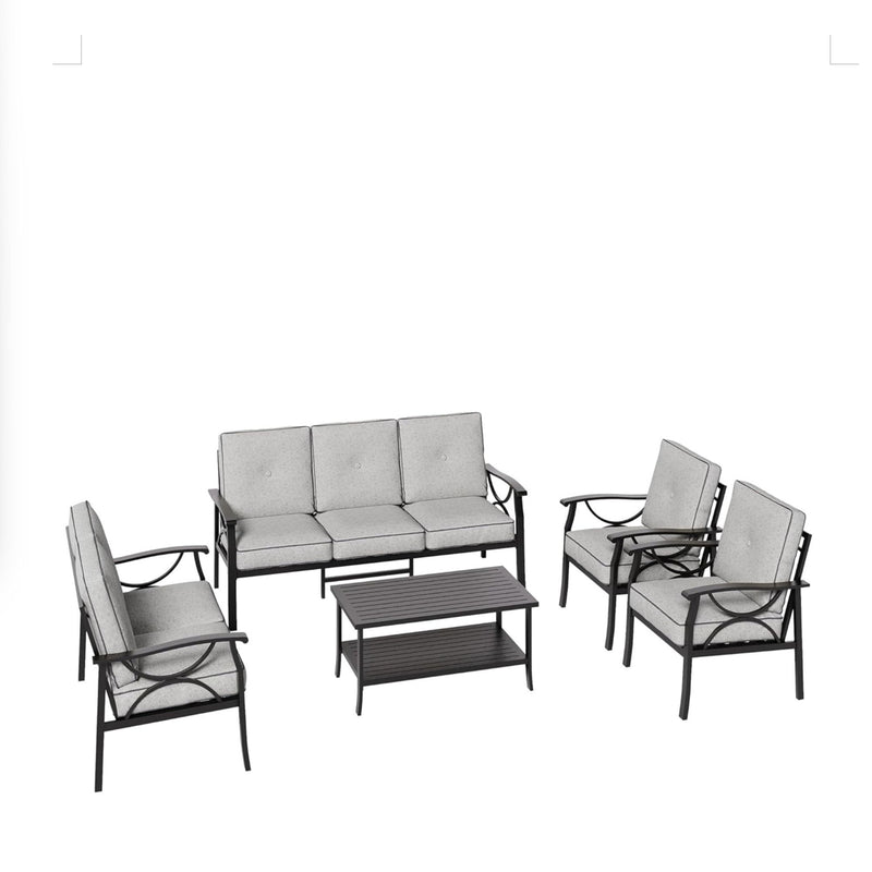 Patio Furniture Set & Coffee Table And Cushions For Backyard