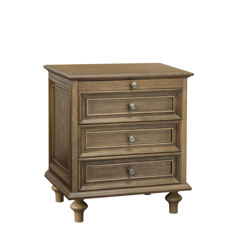 Nightstands With 4 Drawer, Storage End Table With Hidden Pull Out Shelf
