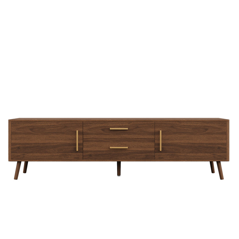 70" TV Stand With Storage Drawers And Cabinets For TVs Up To 80" - Walnut