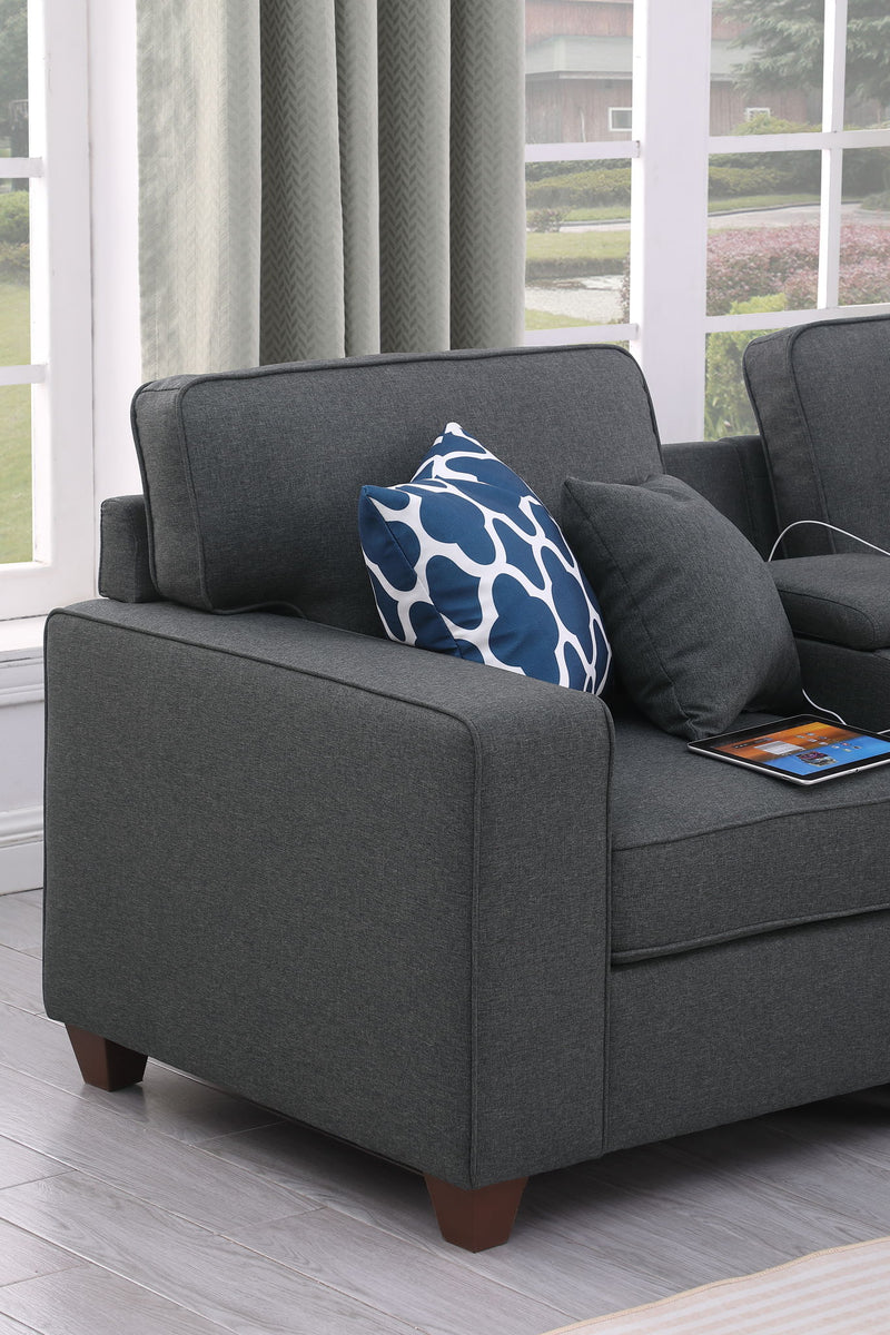 Tina - 8 Piece Upholstered Sectional With Ottoman