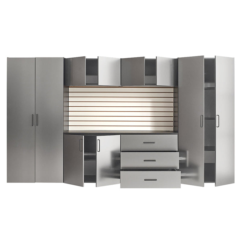 Astro Series - Garage Cabinet Set A With Soft Closing Drawers - Metallic Gray