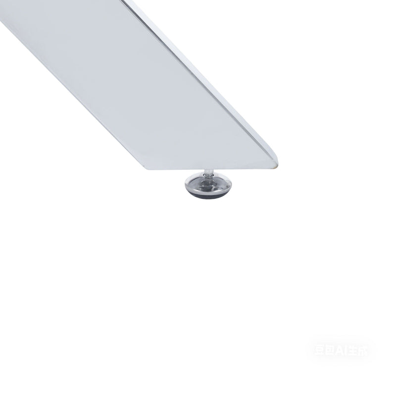 Dining Table With Cross Metal Leg And Tempered Glass, Modern Space Saving Kitchen Table For Living Room