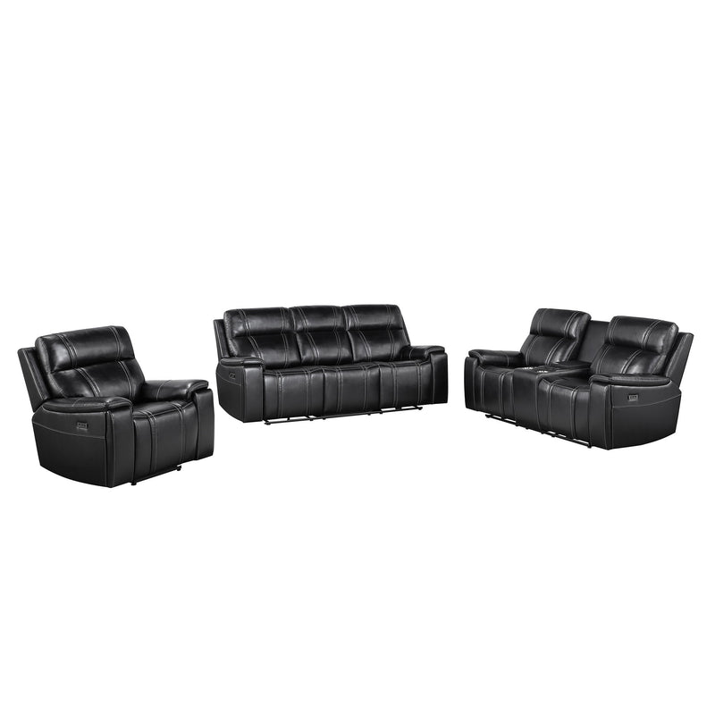 Gary - Power Reclining Sofa With Pillow Top Arms, Hidden Cup Holders - Black