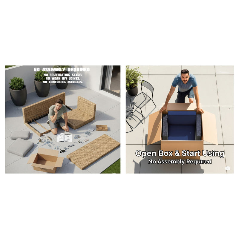 Patio 4 Person Seating Set With Cushions - Gray Mix