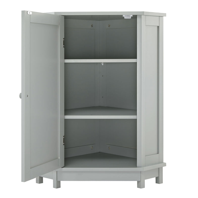 Bathroom Cabinet Triangle Corner Storage Cabinet With Adjustable Shelf Modern Style
