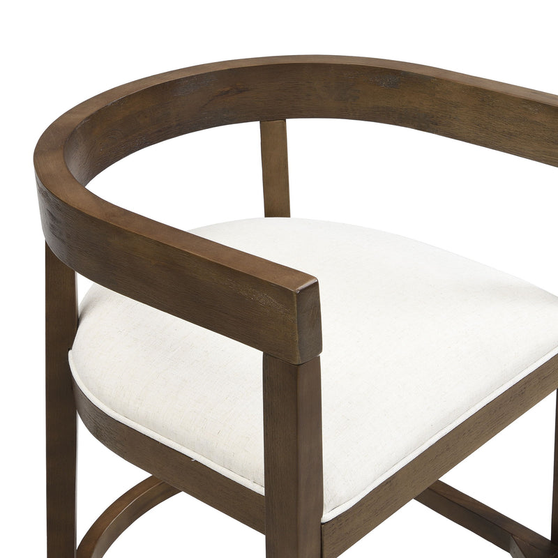 Modern Rubberwood Counter Stool Set With Upholstered Seats