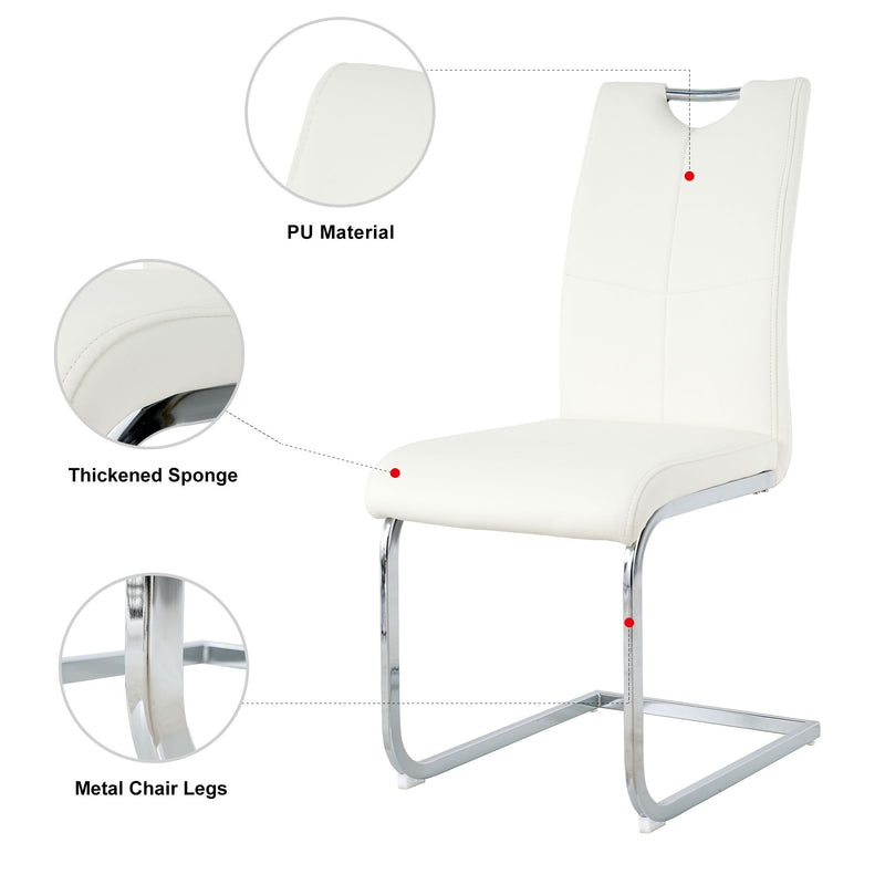Modern Dining Chairs With Padded Seat And Metal Legs