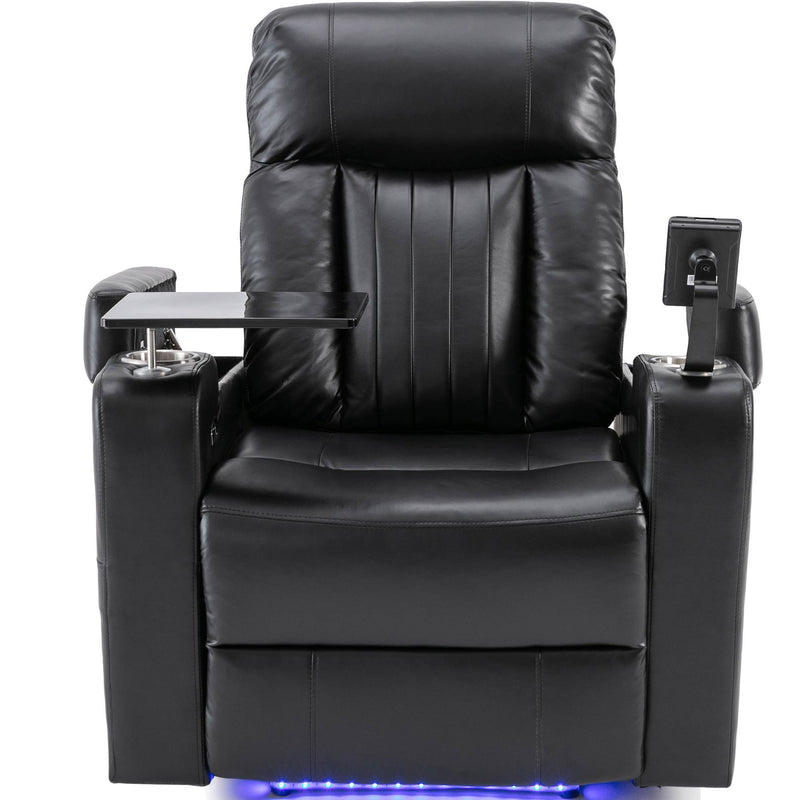 Power Recliner & Storage Arms, Cupholders, Swivel Tray Table And Cell Phone Stand
