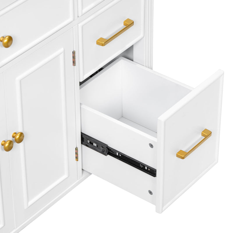 2 Piece Freestanding Bathroom Vanity Set With Sink Top, Reversible Dual Layout