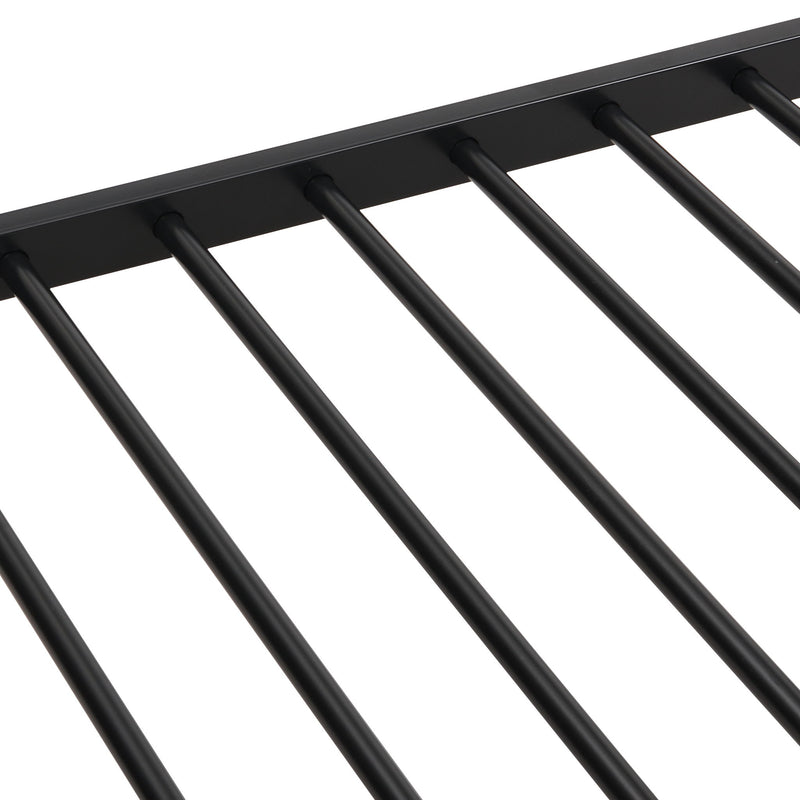 Modern Metal Bunk Bed, Full Over Full, No Box Spring Needed - Black