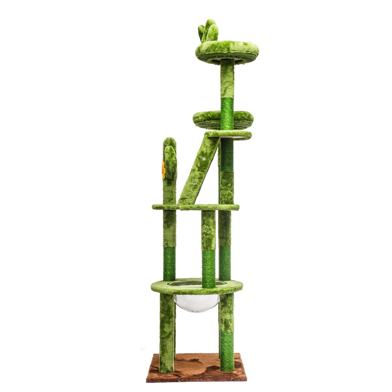 Cactus Cat Tree With Transparent Capsule