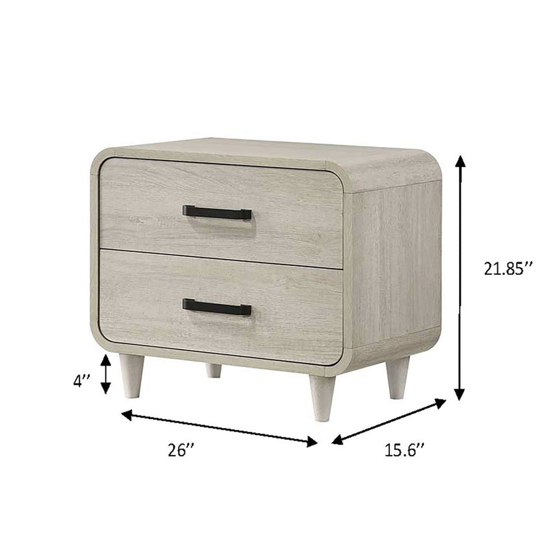 Nightstand With 2 Drawers, Ample Storage Space - Antique White