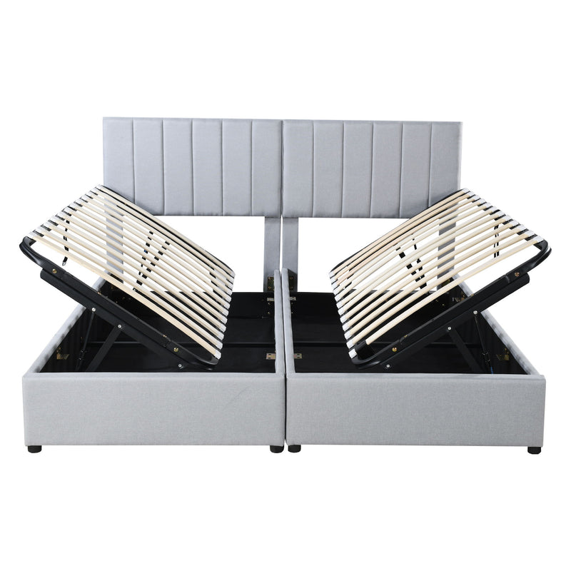Upholstered Platform Bed With A Hydraulic Storage System