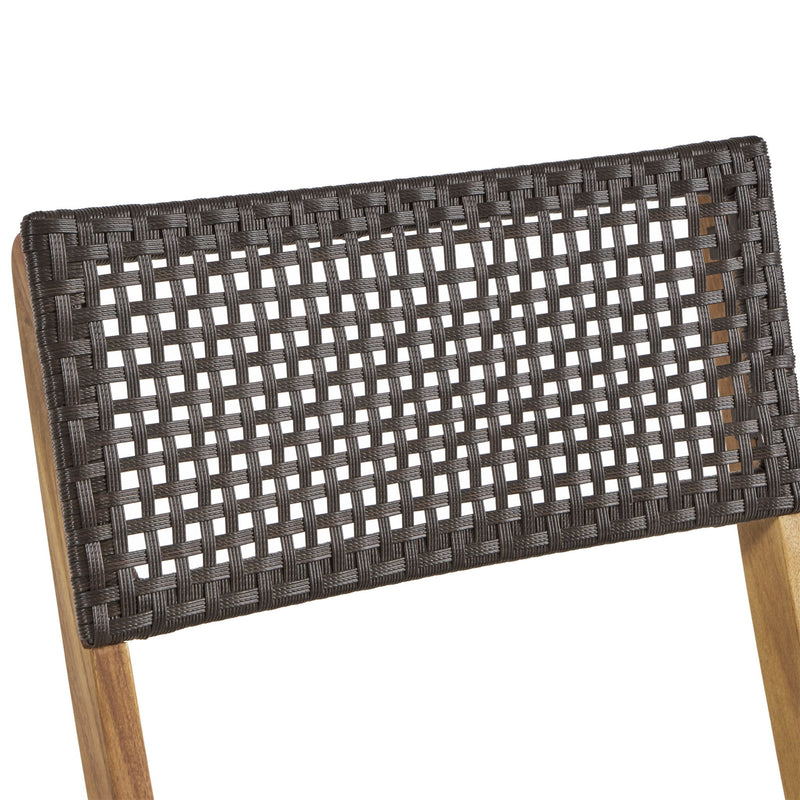 Bistro Foldable Chair With Wicker Backrest