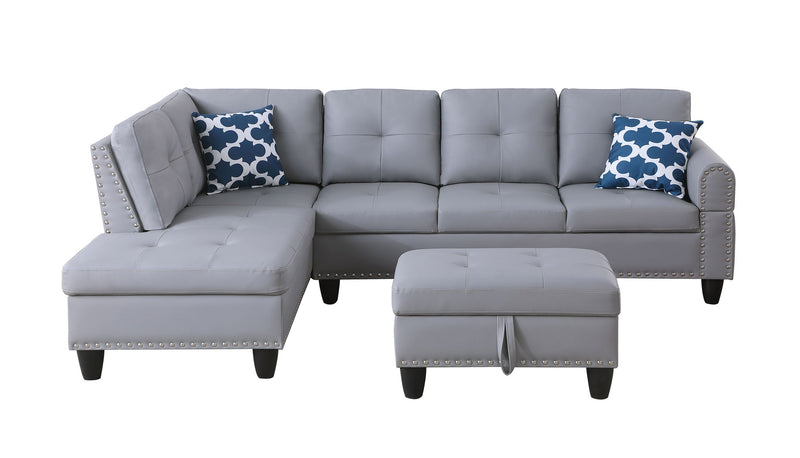 Irine - Sectional Sofa With Ottoman - Gray