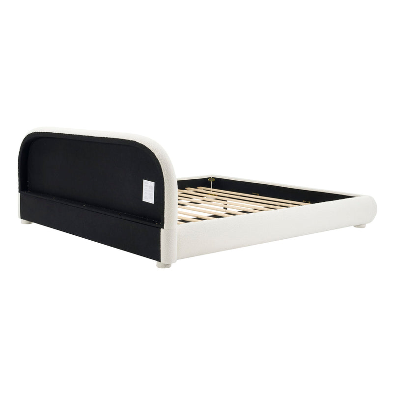 Upholstered Simple Modern Bedroom Bed With Curved Headboard