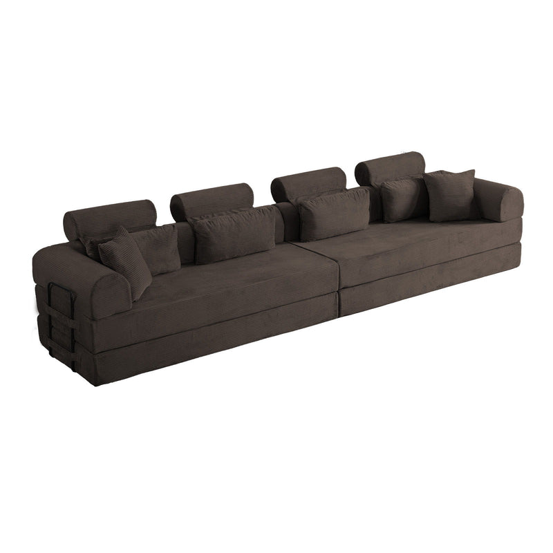 Modern L-Shape Modular Sectional Sofa, Compressed Design