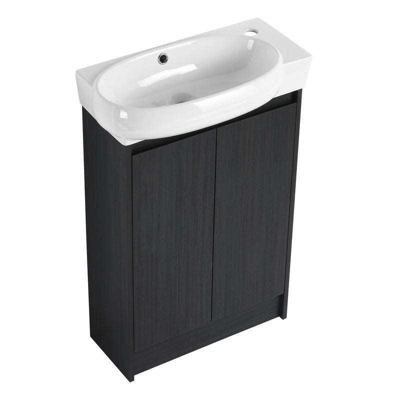 Freestanding Bathroom Vanity With Sink And Storage Rack, Soft Close Doors Base With Basin