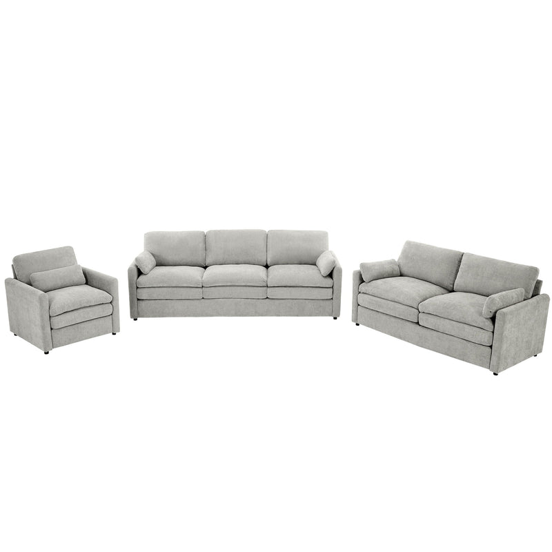 Cozy Upholstered Sofa Set For Living Room