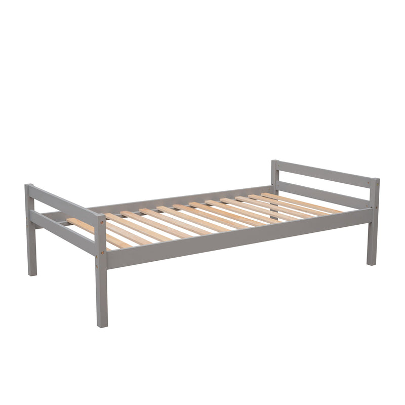 Loft Bed With Stand Alone Bed, Storage Staircase, Desk, Shelves, And Drawers
