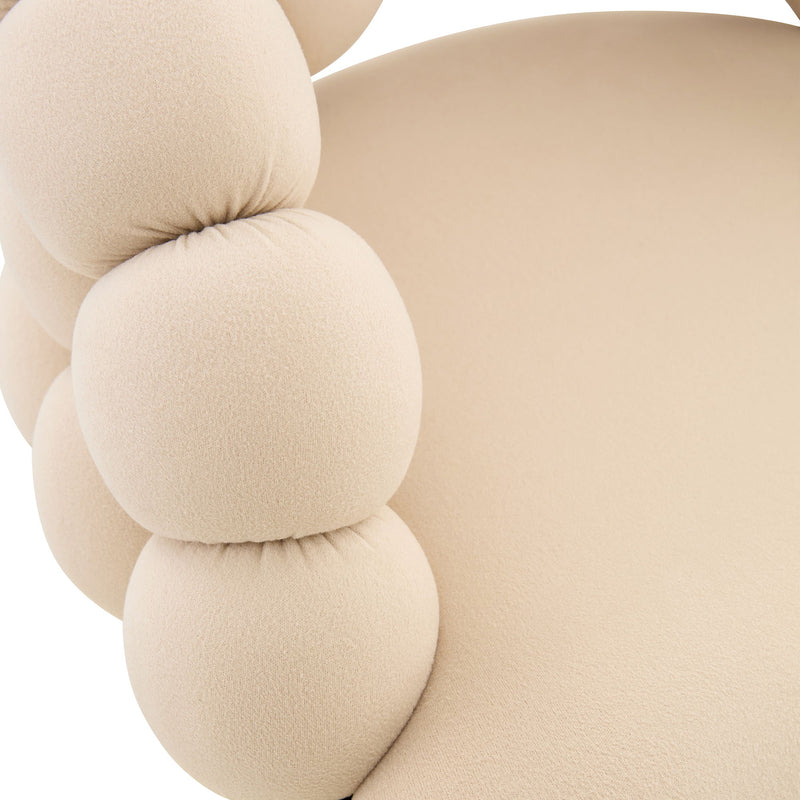 Puffy Bubble Chair, Ball Chain (Set of 2) - Beige / Gold