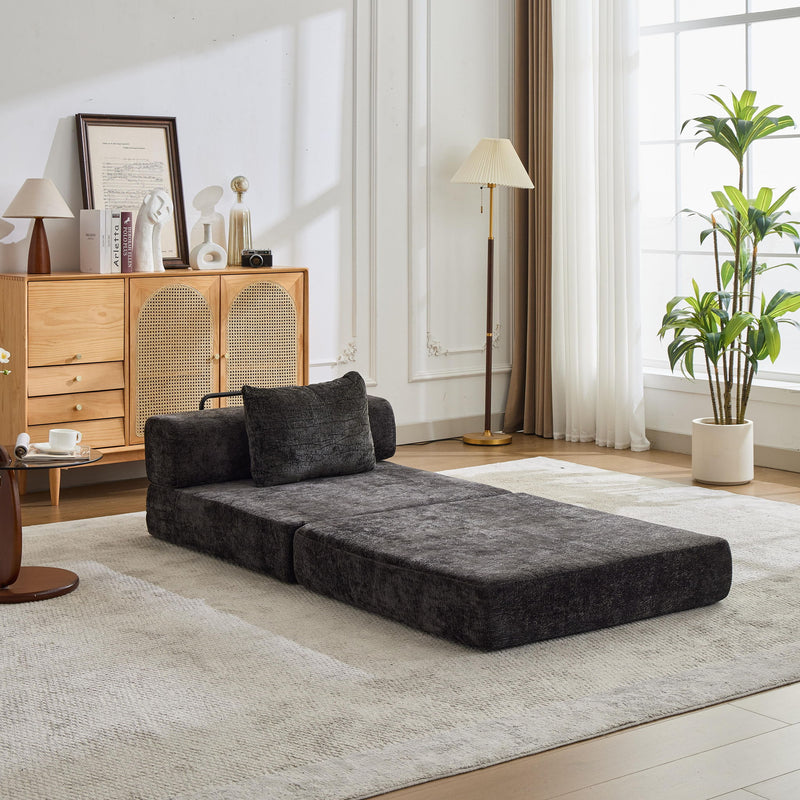 Convertible Floor Sofa Bed With Fixed Shape Frame For Living Room