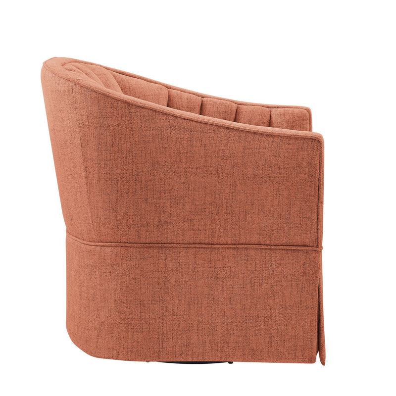 Solitude - Skirted Swivel Accent Chair With Hemp Like