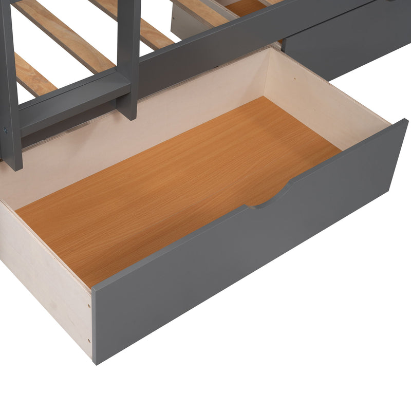 Bunk Bed With Loft And 2 Drawers