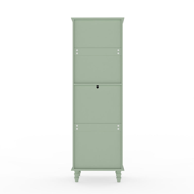 Storage Cabinet, Freestanding Curio Cabinet With Grid Doors & Drawer, Pantry Display Cabinet For Kitchen