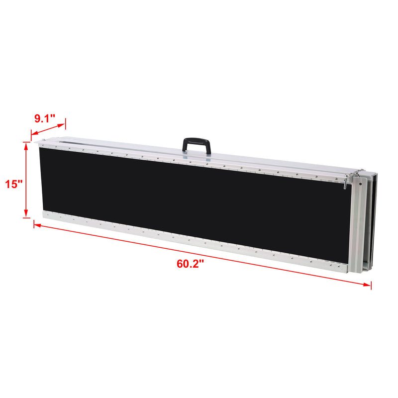 Portable And Foldable Wheelchair Ramp With Non Skid Surface
